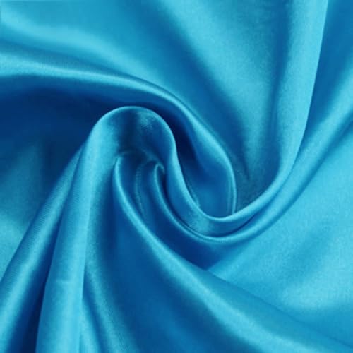 Blausky Tela de satén de 2 m x 150 cm, tela de forro sedosa por metros, de poliéster, tela decorativa brillante para coser en disfraces, ropa, vestidos de boda, lazos, manteles, azul