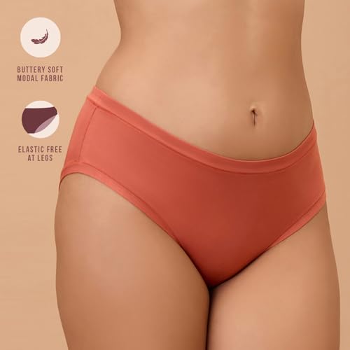 Image of NYKD (NYP383 Super Soft Modal Hipster Panty for Women | Medium Rise & Medium Coverage | Anti-Chafing, Rash-Free Comfort with Super Soft Elastic | All-Day Wear