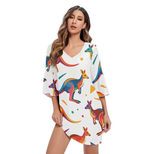 Robe d'été col en V anti-transpiration en mousseline de soie fluide