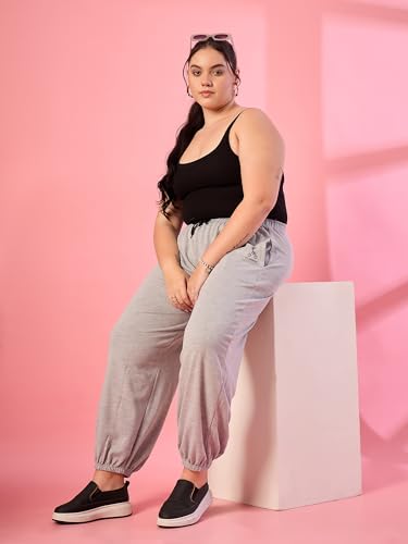 Image of ALZA Women's Cotton Oversized Joggers with Utility Pockets - Loose Fit High Waisted Track Pants for Gym, Yoga & Travel - Lightweight All-Season Lounge Sweatpants