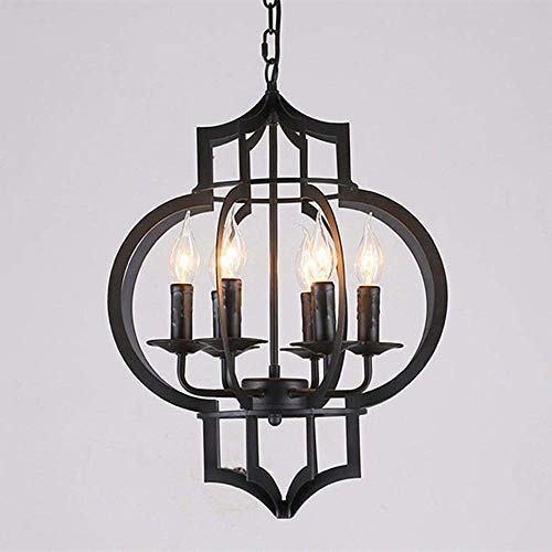 Preisvergleich Produktbild Unbekannt Einfach zu montieren 4-Heads American Industrial Kerze Kronleuchter Beleuchtung, Deckenleuchten Dekoration, Retro Cafe Restaurant Esszimmer Restaurant hängende Laterne Modern elegant