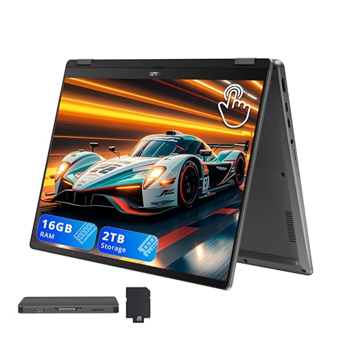 Image of ASUS Vivobook Flip 14 inch 2-in-1 WUXGA Touch Laptop, Intel Ultra 7 256V, 16GB LPDDR5, 2TB Storage (1TB SSD+1TB Docking Station), Intel Arc Graphics, Backlit Keyboard, Webcam, Wi-Fi 7, Win 11, Gray