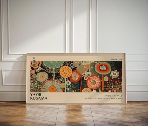 Peinture sur toile Yayoi Kusama de qualité exposition 30x60cm