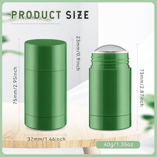 15 Pcs 40g/1.35oz Deodorant Containers Plastic Bottom Filling Stick Deodorant Bottle Refillable Lip Balm Tube for Lipstick Crayon - Green2