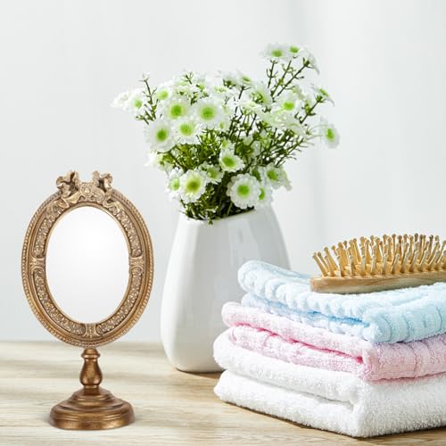 NOLITOY Estilo Europeu Espelho De Mesa Gótico Retro Espelho De Maquiagem Vintage Espelho De Mesa Por