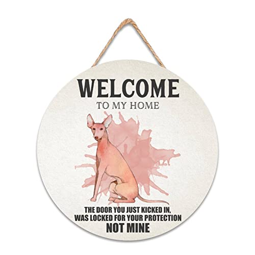 CustonCares Letrero de madera de bienvenida a mi hogar para puerta de entrada de casa de campo con texto en inglés 