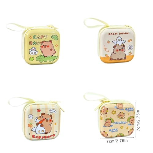 Capybara Styles Coin Purse Tinplate Small Item Case Earphones Storage Bag Suitable For Collecting And2