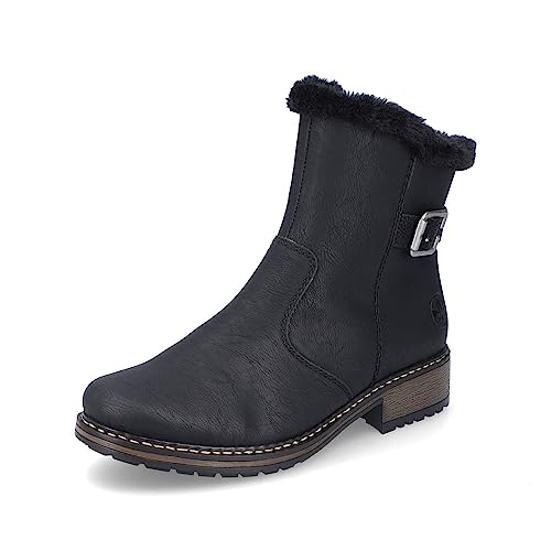 Rieker Damen Ankle Boots Z6862, Frauen Stiefeletten,uebergangsschuhe,uebergangsstiefel,gefüttert,Winterstiefeletten,schwarz (00),39 EU / 6 UK