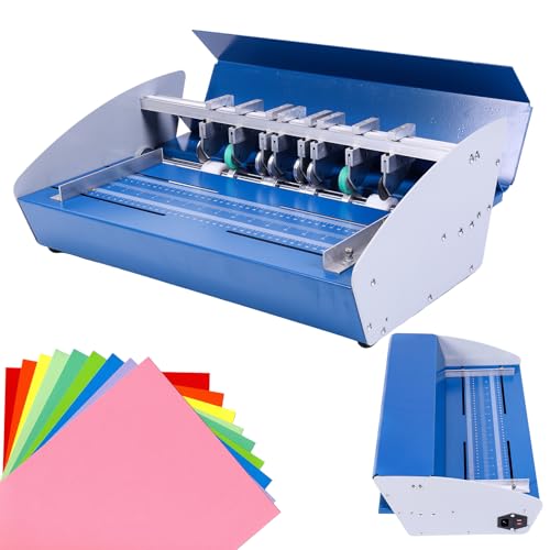 Electric Creasing Machine,Paper Folding Machine with Scale Ruler 3-in-1 Business Card Cutter,18-Inch Wide Folding Machine for Cards, 460mm 110V for Cards Invitations Tickets