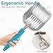Cat Litter Scoop, Metal Cat Scooper, Plastic Handle Scoop, Sifting Shovel of Christmas– Heavy Duty Aluminum Alloy Litter Box Scoop with Deep Mesh, Design for Easy Waste Removal and Cleaning(Lake Blue)