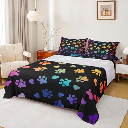 Parure de lit dessin animé chiot au design fluorescent multicolore