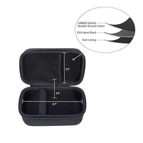 Ginsco Universal Hard Shell Case for Blood Pressure Monitor, Compatible with iHealth/Omron Silver Bronze/Oklar, Portable Carrying Travel Case with Handle, Mesh Pocket for Cuff/Batteries Black M