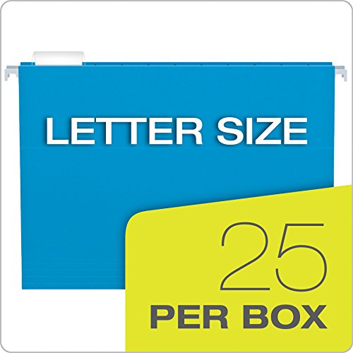 Pendaflex Recycled Hanging Folders, Letter Size, Blue, 1/5 Cut, 25/Bx (81603) #TOP4