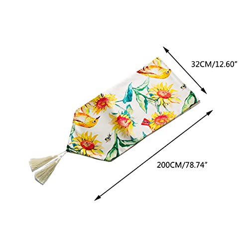 Chemin de table moderne luxe oiseaux et pompons pour une table chic