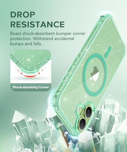 Coque rigide antichoc transparente et scintillante iPhone verre 9H - 5