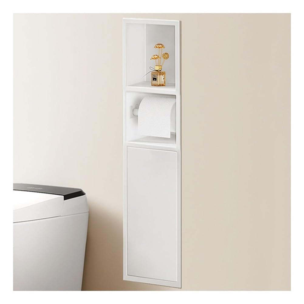 QUSYZD Black Stainless Steel Shower Niche with Double Shelves and Trash Can Recessed Wall Niche for Bathroom Storage,Black-60x28x13.5cm,White-80x18x12.5cm