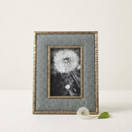 Cadre photo rectangle bleu gris objet déco pour bureau salon 23cm