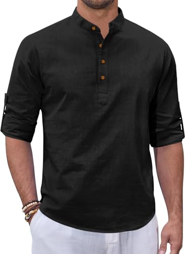 Image of Zombom Men's Kurta || Chinese Collar Long Sleeves || Straight Hip Length Kurtas || Short Kurta for Men || for Festival || Function || Occasion Wear Fancy Kurta for