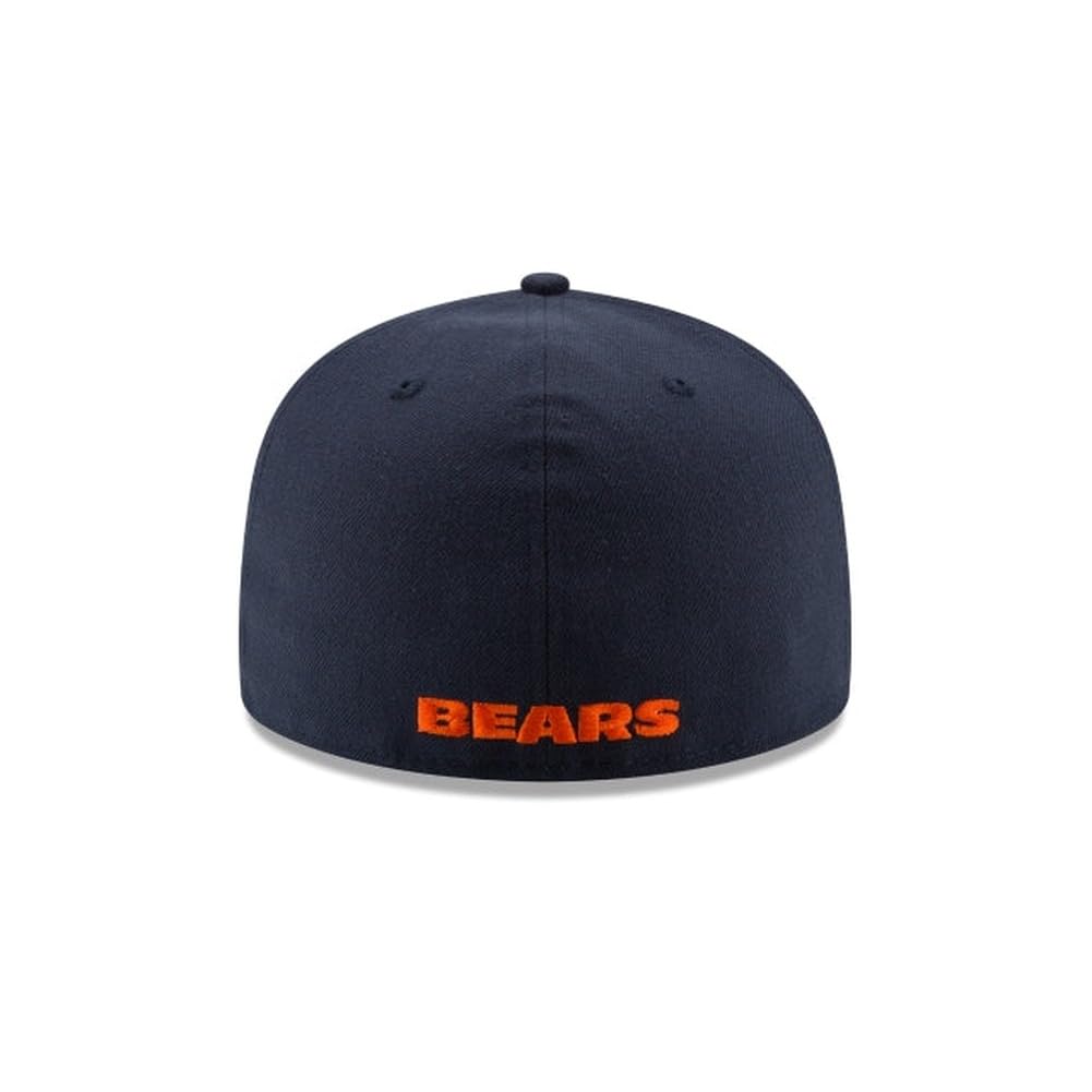New Era NFL 59FIFTY Chicago Bears Navy Team Color Historic Logo Authentic Collection Fitted On Field Football Cap Hat