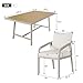 Xwiny Gartenmöbel-Set, Garten-Essgruppe für 6 Personen, 7-teiliges, 1 Tisch, 6 Stühlen, Tischplatte aus Kunststoffholz, Verzinktem Stahlrohr, Geflochtenem Seildesign, Alle Kissen Inklusive (6-Sitzer)