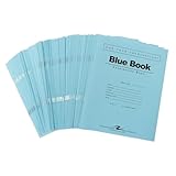 ROARING SPRING Exam Blue Books, 100 School Examination Booklets, 8.5' x 7', 4 Sheets/8 Pages, Wide-Ruled with Margin Student Testbook, Made in USA