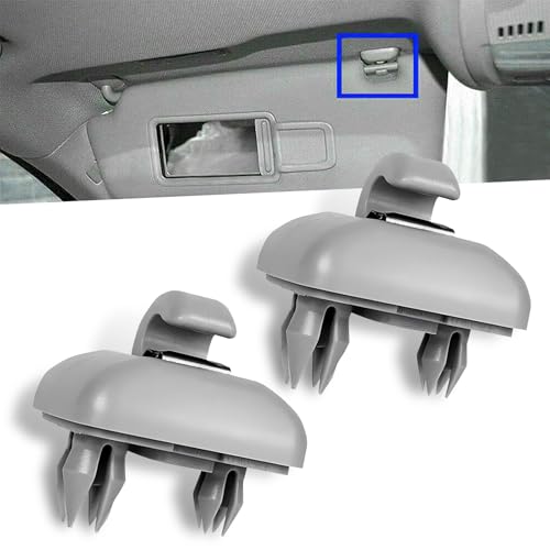 JawGrew 2 PCS Car Sun Visor Hook, Plastic Durable Rust-Proof Visor Hook Clip Bracket, Precise Fit Replacement 8E0857563AE59 8U0857562A, Compatible with Audi A1 A3 A4L A5 A6L A7 Q3 Q5 Q7 (Gray)