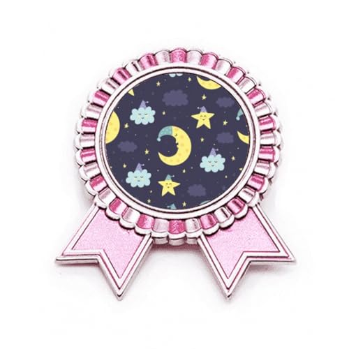 Broche rose lune en métal M avec attache robuste pour personnaliser vos vestes