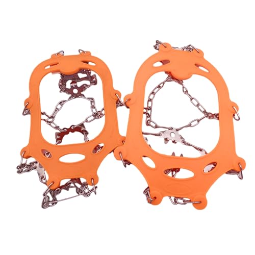 XUZHID Ice Grips?24 Spikes Crampons Ice Cleats Studs Antislip Snow Ice Grip Overshoe Footwear Traction Walk Traction for Climbing Skiing