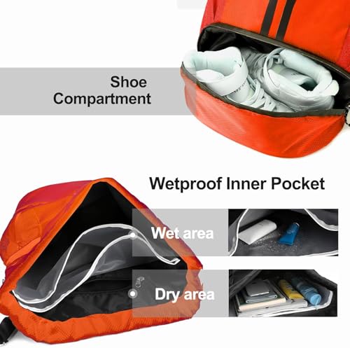 Image of Leosportz Sports Drawstring Bag Backpack for Men Women - Basketball Bag Gym Backpack Dedicated Shoe Compartment | Waterproof Large Space Gym Bag