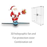 hologram 3D Fan,16.5" Holographic Fan HD LED 2000 * 1444PX Resolution, with 700 Video Library for Christmas,Halloween,Advertising,Shop,Bar(APP+Remote Control+Bluetooth+WiFi)