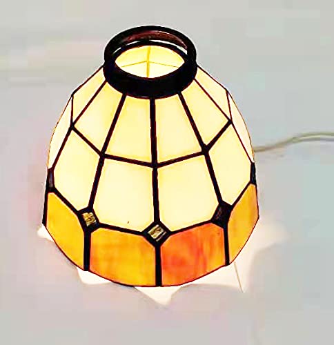 Huimeiju Tiffany Glass Single Lampshade 2Pcs Set Orange Glass Fan Lamp, Wall Lamp, Chandelier Replacement Lampshade 6 Inch Stained Glass Single Lampshade #TOP2