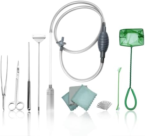 Gravel Vacuum for Aquarium with Fish Tank Cleaning Kit, Aquarium Siphon Sand Cleaner Suitable for Various Tank Sizes (Grey)