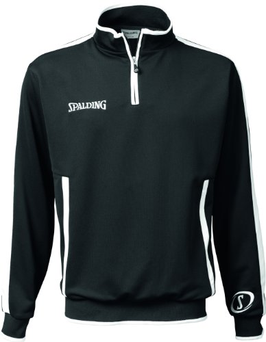 Felpa con cerniera 1/4. Spalding, Giacca Evolution con Zip Uomo, Nero (Schwarz), XXS
