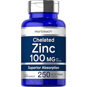 Chelated-Zinc-Supplement-100mg-250-Tablets-High-Potency-Superior-Absorption-Vegetarian-Non-GMO-Gluten-Free-by-Horbaach Chelated Zinc Supplement 100mg | 250 Tablets | High Potency & Superior Absorption | Vegetarian, Non-GMO, Gluten Free | by Horbaach