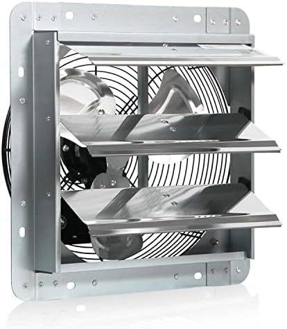 KEN BROWN 12 Inch Exhaust Fan Wall Mounted,Automatic Aluminum Shutter,High Speed 1800CFM,Vent fan for Commercial,Greenhouse,Attic,Shed,Shop