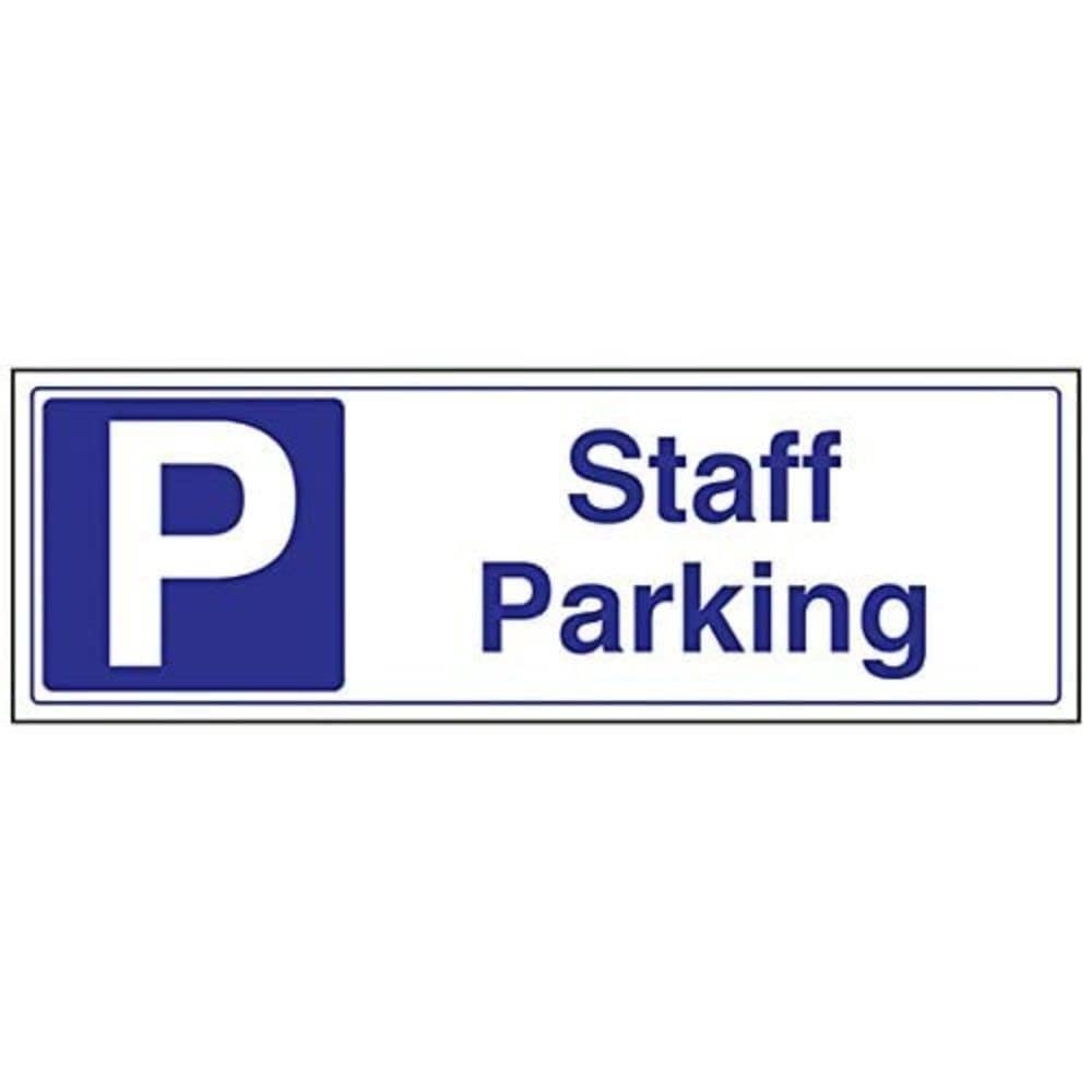V Safety Staff Parking Garage Sign - 450mm x 150mm - 1mm Rigid Plastic
