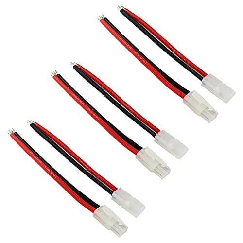 LinsyRC 3 Paires Adaptateur Mâle et Femelle Connecteur de Batterie Prise Tamiya avec Fil de Silicone 20CM 14AWG Cover