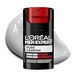 L'Oréal Paris Men Expert Crema Cuidado Diario Anti-Granos Pure Carbon, Reduce Imperfecciones, Hidrata y Matifica el Rostro, Con Minerales Volcánicos y Ácido Salicílico, 50 ml