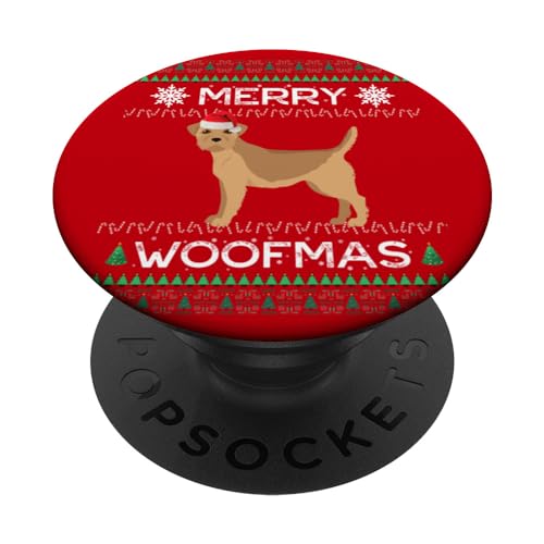 Navidad Border Terrier PopSockets PopGrip Intercambiable