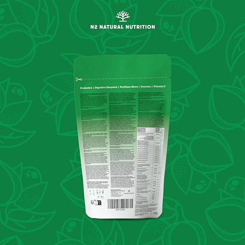 Flohsamenschalen Komplex Verdauungsenzyme + Ballaststoffe + Vitamin C. Darmbakterien für Stoffwechsel und Darmflora Aufbau. Nahrungsergänzungsmittel. Vegan. N2 Natural Nutrition
