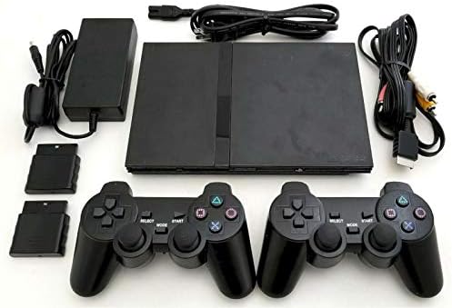 Sony PS2 SLIM Game System Gaming Console with 2 WIRELESS CONTROLLERS PLAYSTATION-2 (Renewed)