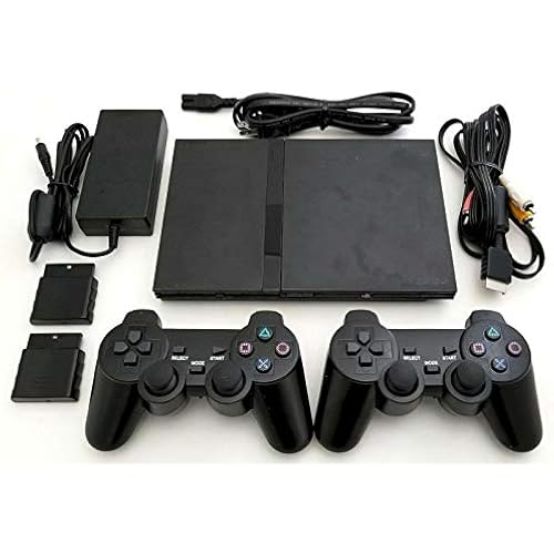 Sony PS2 SLIM Game System Gaming Console with 2 WIRELESS CONTROLLERS PLAYSTATION-2 (Renewed)