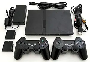 Sony PS2 SLIM Game System Gaming Console with 2 WIRELESS CONTROLLERS PLAYSTATION-2 (Renewed)