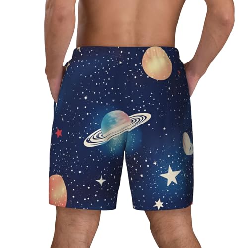 Starry Sky Universe Space Print Men Hawaiian Shorts Quick Dry Swim Trunks Surfing Beach Vacations Summer Activity4