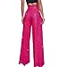 Aniywn Sequin Pants for Women Red Fashion Wide Leg Pants High Elastic Trousers Casual Loose Party Wear Trousers with Ziper