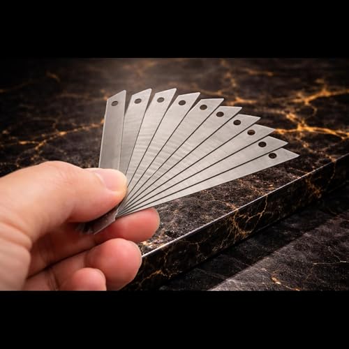 Image of Urban Elite 18mm Utility Cutter Replacement Blades | Pack of 10 | Compatible with Standard Snap-Off Utility Knives | For Cardboard, Cartons, Packaging, DIY, Home & Office