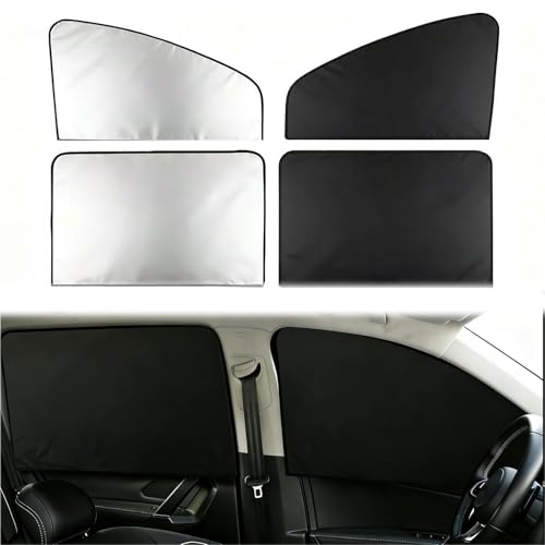 4PCS-Magnetic-Car-Side-Window-Sun-Shades-Double-Thickness-Privacy-Curtains 4PCS Magnetic Car Side Window Sun Shades Double Thickness Privacy Curtains - Image 1