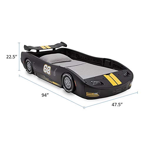 Delta Children Turbo Race Car Twin Bed, Black #TOP7