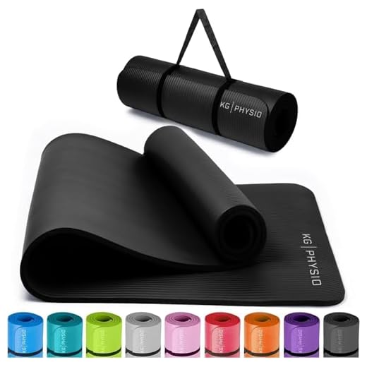 KG Physio Yogamatte Rutschfest - Sportmatte, Gymnastikmatte, Fitnessmatte, Trainingsmatte mit Tragegurt - Schadstofffrei Yoga Matte Ideal für Sport, Fitness und Yoga zuhause - 183cm x 60cm x 10mm