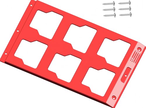 VELCKING for Milwaukee Packout Mounting Plate Metal Storage Base Wall and Floor Compatible Toolbox Mount (RED 1-Half Plate)